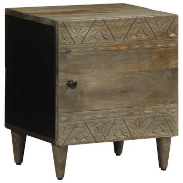 Gossi noptiera gri deschis 40x33x46 cm lemn masiv de mango
