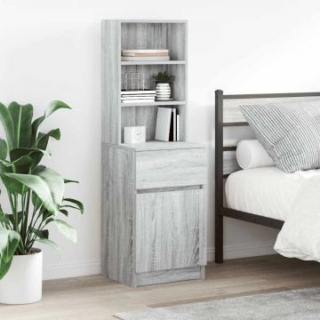 Gossi noptiera gri sonoma 39x35x125 cm lemn prelucrat