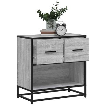 Gossi noptiera gri sonoma 60x31x60 cm lemn prelucrat si metal