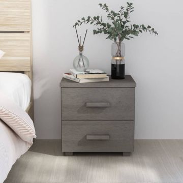 Gossi noptiera hamar, gri deschis, 40x35x44,5 cm, lemn masiv de pin
