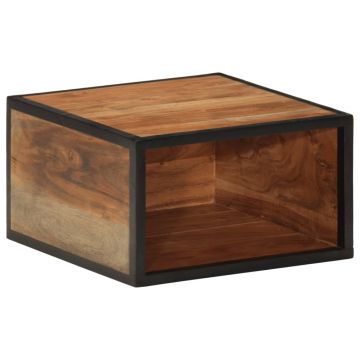 Gossi noptiera montata pe perete, 35x35x20 cm, lemn masiv de acacia