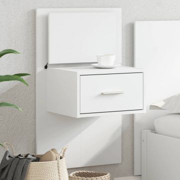 Gossi noptiera montata pe perete cu lumini led, alb