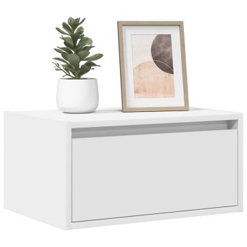 Gossi noptiera montata pe perete cu lumini led, alb