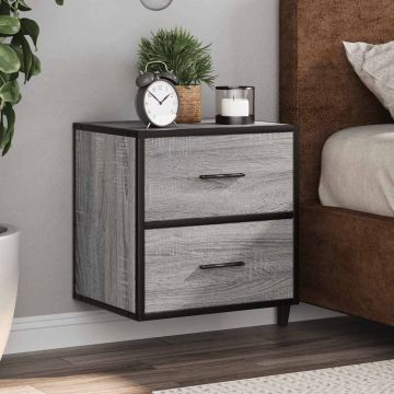 Gossi noptiera montata pe perete gri sonoma 40x31x39,5 cm