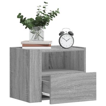Gossi noptiera montata pe perete gri sonoma 45x30x35 cm