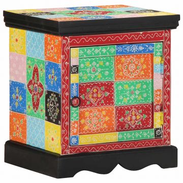 Gossi noptiera multicolor 40x35x45 cm lemn masiv de mango