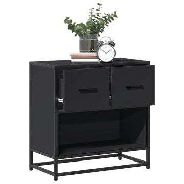 Gossi noptiera neagra 60x31x60 cm lemn prelucrat si metal