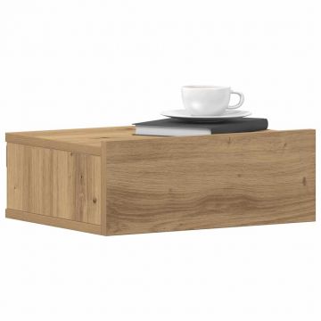Gossi noptiera plutitoare stejar artisan 40x32x15 cm lemn prelucrat