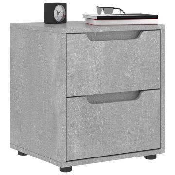 Gossi noptiera visnes beton gri 45x40x50 cm lemn prelucrat
