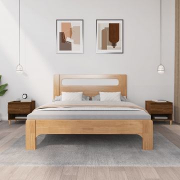 Gossi noptiera, 2 buc., stejar maro, 50x46x50 cm, lemn prelucrat
