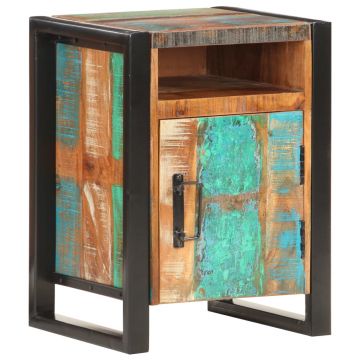Gossi noptiera, 40 x 35 x 55 cm, lemn masiv reciclat