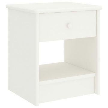 Gossi noptiera, alb, 35 x 30 x 40 cm, lemn masiv de pin