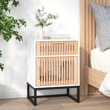Gossi noptiera, alb, 40x35x55,5 cm, lemn prelucrat