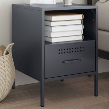 Gossi noptiera, antracit, 36x39x50,5 cm, otel laminat la rece
