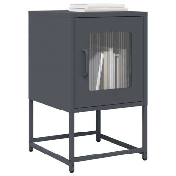 Gossi noptiera, antracit, 36x39x60,5 cm, otel laminat la rece