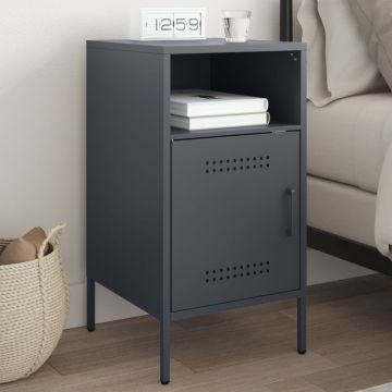 Gossi noptiera, antracit, 36x39x68 cm, otel laminat la rece