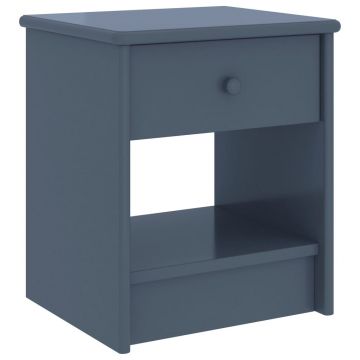 Gossi noptiera, gri, 35 x 30 x 40 cm, lemn masiv de pin
