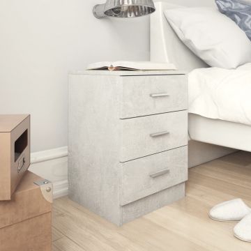 Gossi noptiera, gri beton, 38x35x56 cm, lemn prelucrat