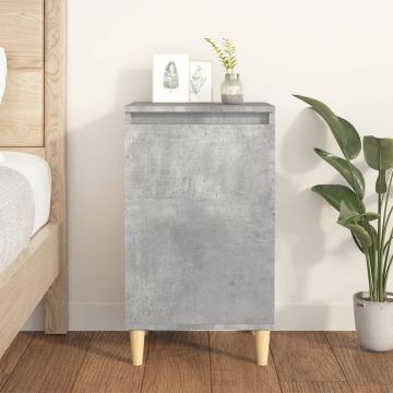Gossi noptiera, gri beton, 40x35x70 cm, lemn prelucrat