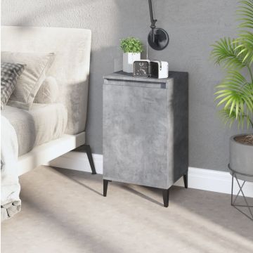 Gossi noptiera, gri beton, 40x35x70 cm, lemn prelucrat