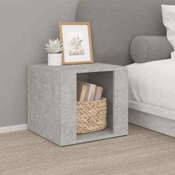 Gossi noptiera, gri beton, 41x40x36 cm, lemn compozit