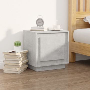 Gossi noptiera, gri beton, 44x35x45 cm, lemn prelucrat