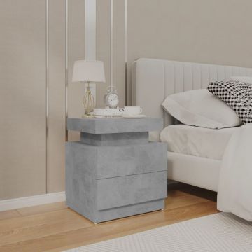 Gossi noptiera, gri beton, 45x35x52 cm, lemn prelucrat