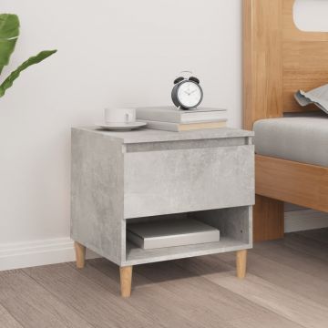 Gossi noptiera, gri beton, 50x46x50 cm, lemn prelucrat