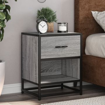 Gossi noptiera, gri sonoma, 40x31x50 cm, lemn prelucrat