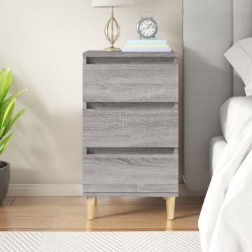 Gossi noptiera, gri sonoma, 40x35x70 cm, lemn prelucrat