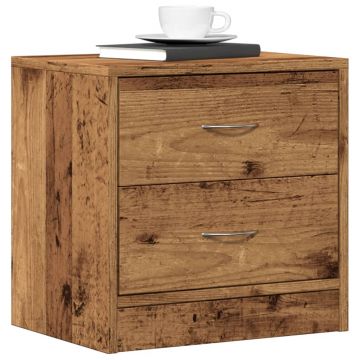 Gossi noptiera, lemn invechit, 40x30x40 cm, lemn prelucrat