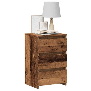 Gossi noptiera, lemn invechit, 40x35x62,5 cm, lemn prelucrat