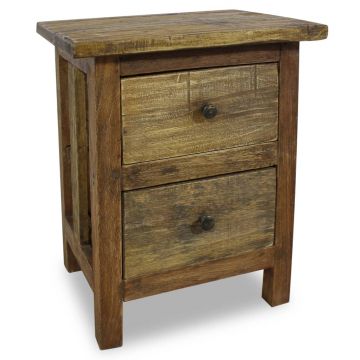 Gossi noptiera, lemn masiv reciclat, 40x30x51 cm