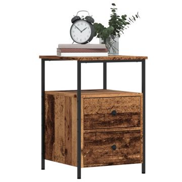 Gossi noptiera, lemn vechi, 34x35,5x50 cm, lemn prelucrat