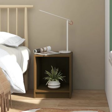 Gossi noptiera, maro miere, 35,5x33,5x41,5 cm, lemn masiv de pin