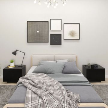Gossi noptiera, negru, 100x35x40 cm, lemn prelucrat