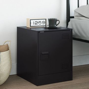 Gossi noptiera, negru, 34,5x39x44 cm, otel