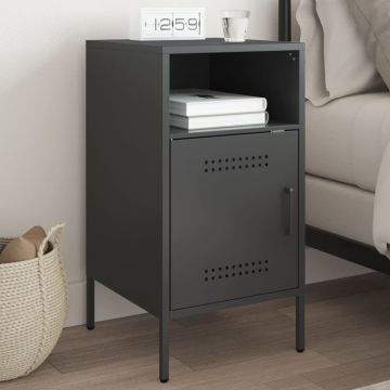 Gossi noptiera, negru, 36x39x68 cm, otel laminat la rece