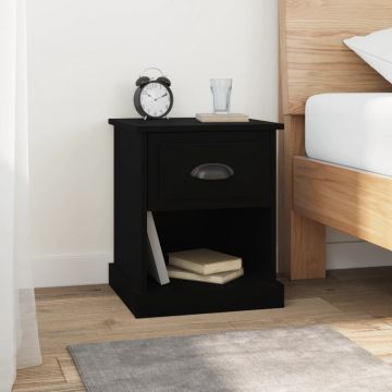 Gossi noptiera, negru, 39x39x47,5 cm, lemn prelucrat