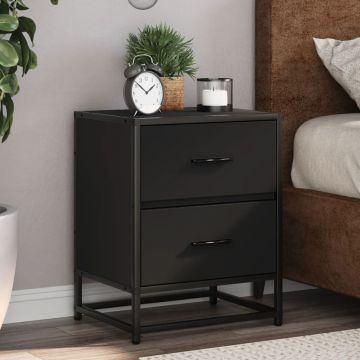 Gossi noptiera, negru, 40x31x50 cm, lemn prelucrat