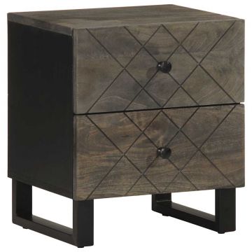 Gossi noptiera, negru, 40x33x46 cm, lemn masiv de mango