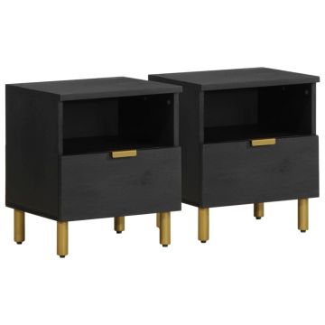 Gossi noptiera, negru, 40x33x46 cm, lemn prelucrat
