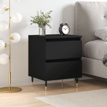 Gossi noptiera, negru, 40x35x50 cm, lemn prelucrat