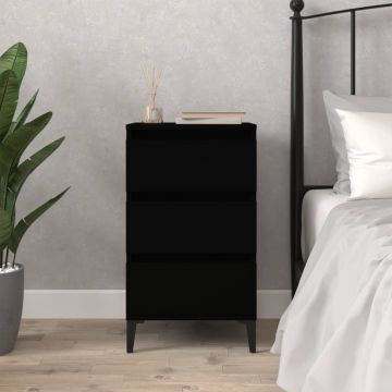 Gossi noptiera, negru, 40x35x70 cm, lemn prelucrat