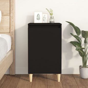 Gossi noptiera, negru, 40x35x70 cm, lemn prelucrat
