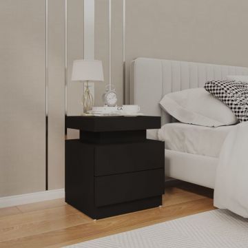 Gossi noptiera, negru, 45x35x52 cm, lemn prelucrat