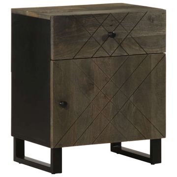 Gossi noptiera, negru, 50x33x60 cm, lemn masiv de mango