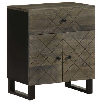 Gossi noptiera, negru, 50x33x60 cm, lemn masiv de mango