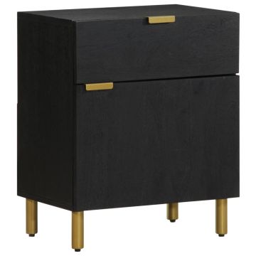 Gossi noptiera, negru, 50x33x60 cm, lemn prelucrat