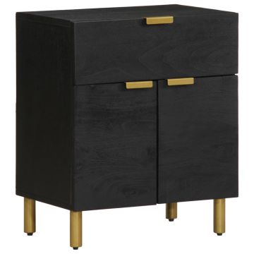 Gossi noptiera, negru, 50x33x60 cm, lemn prelucrat